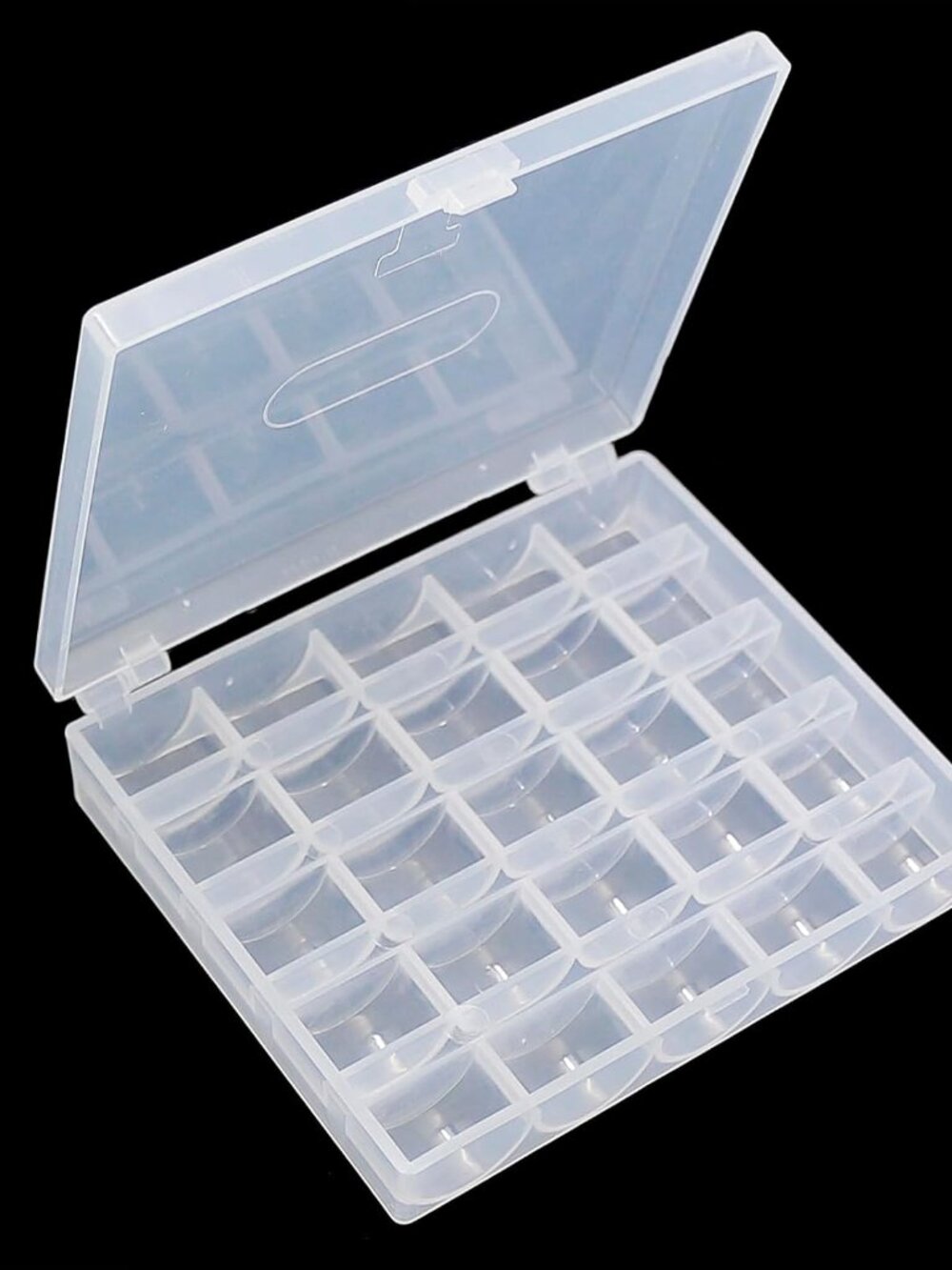 Bobbin Box, Bobbin Organizer Plastic Case, Transparent 25 Slots Empty Bobbins Sp